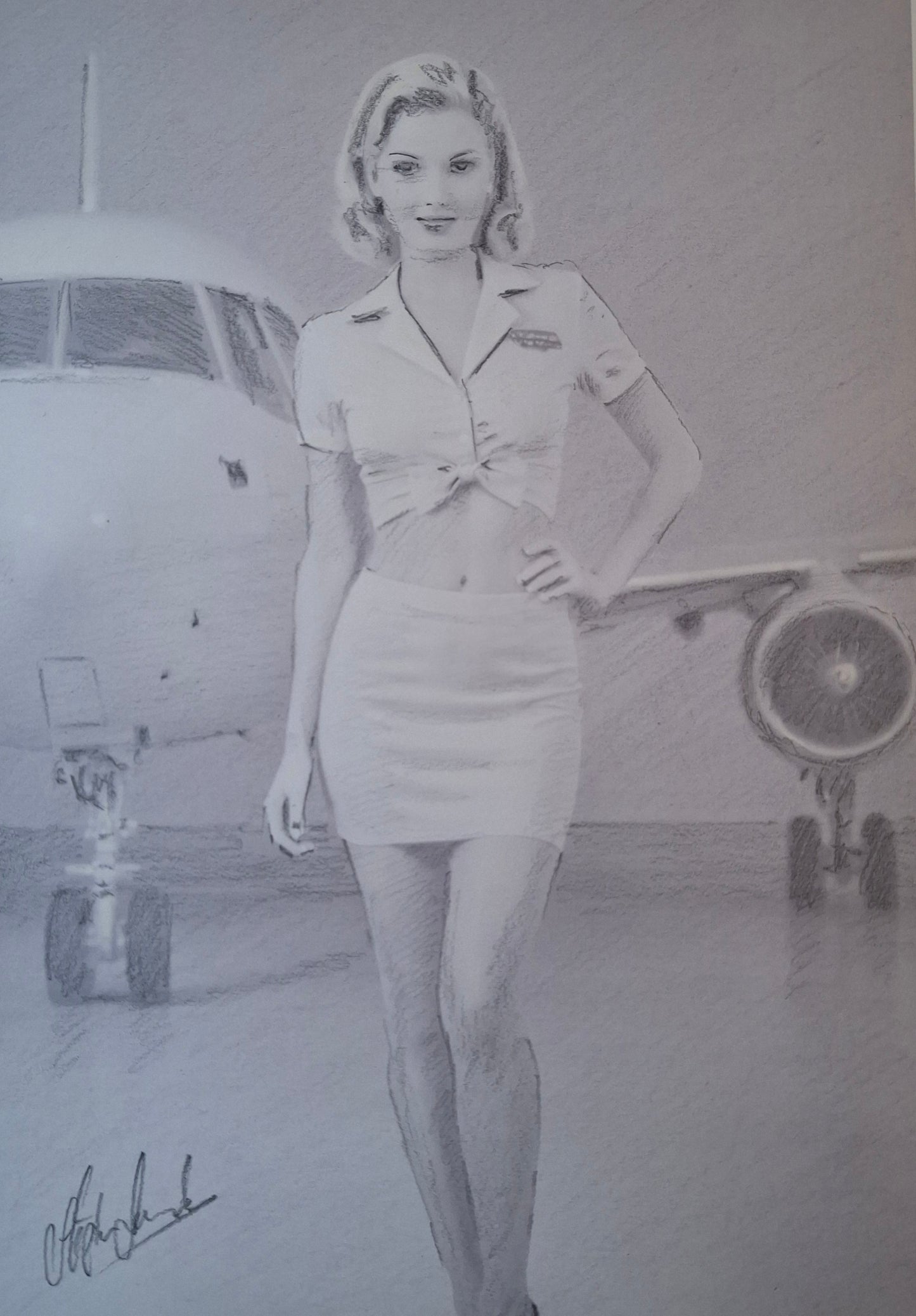 Airline Stewardess Pinup