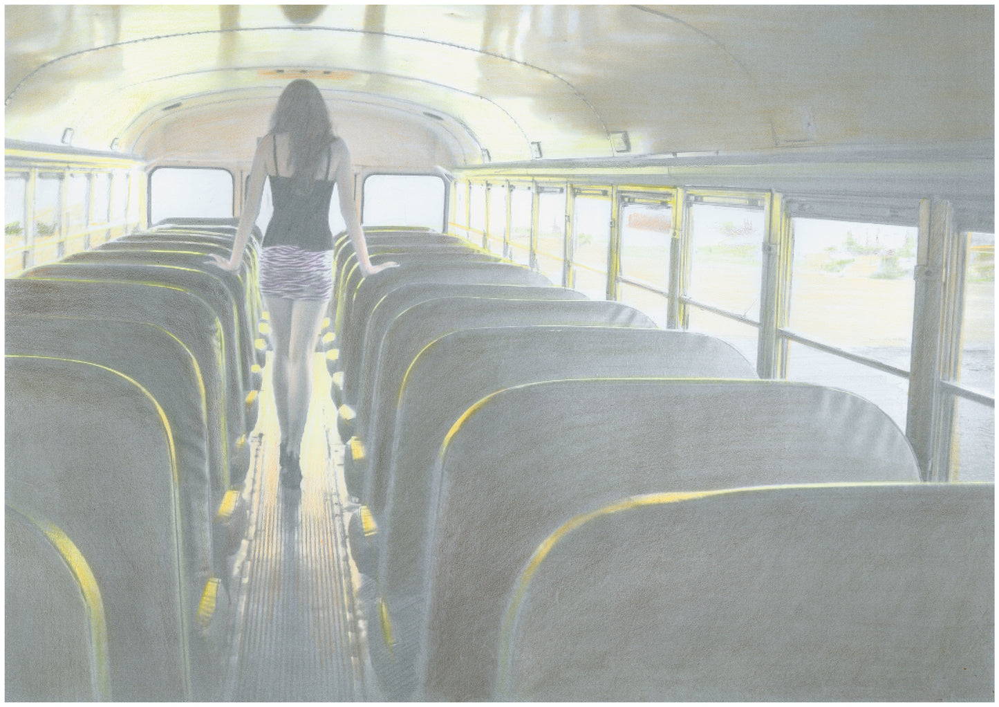 Girl on a bus