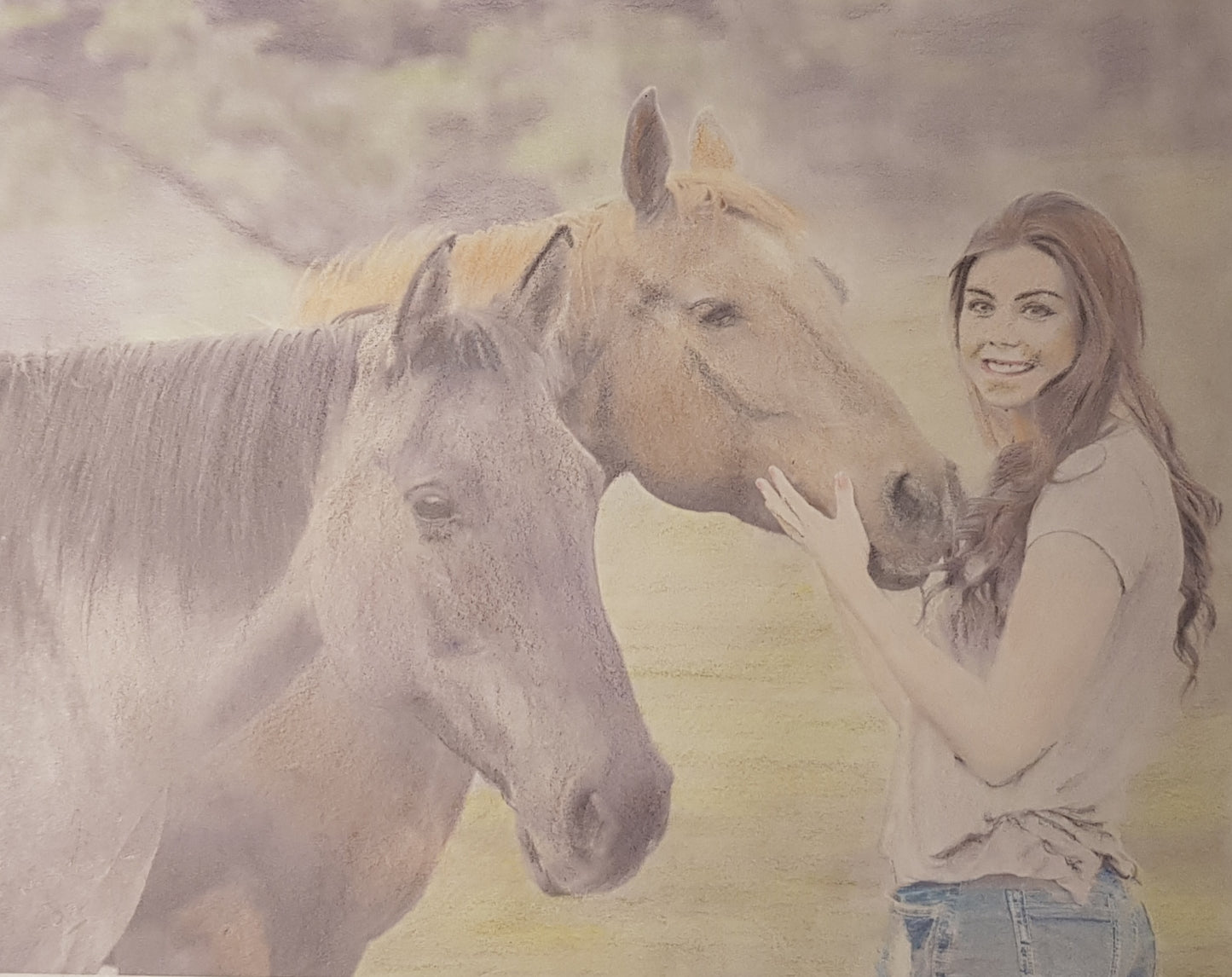Two horse girl