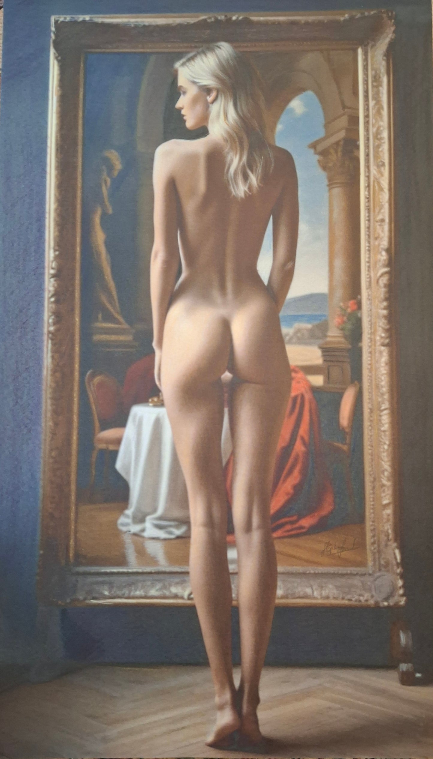 Oil painting, Nude study.