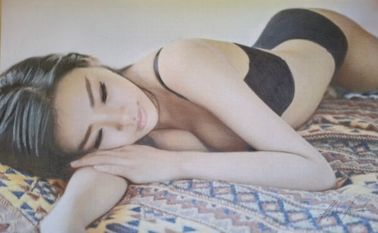 Asleep, study of a beautiful model (Print)