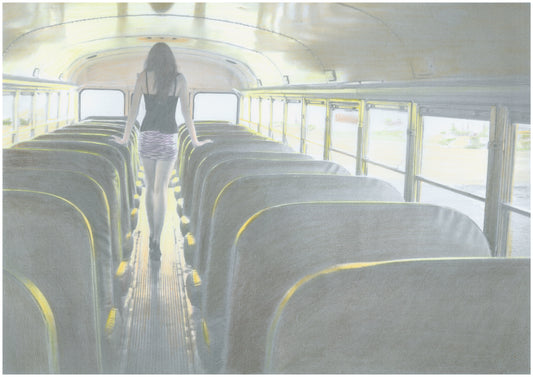 Girl on a bus