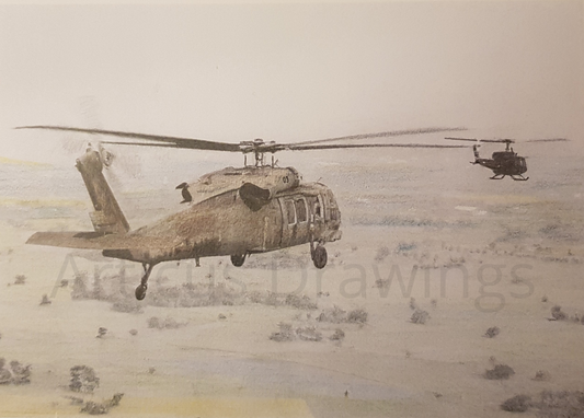 Two helicopters (Print)